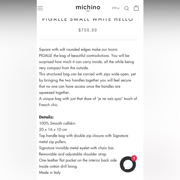 NWOT Michino Paris Pigalle Designer bag HELLO graphic - Picture 15 of 16